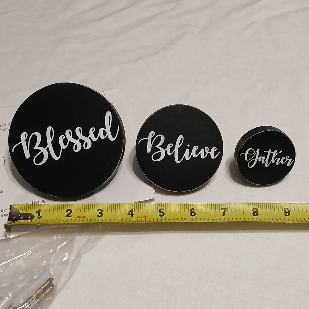 Inspirational Wall Decor Set - Blessed, Believe, Gather